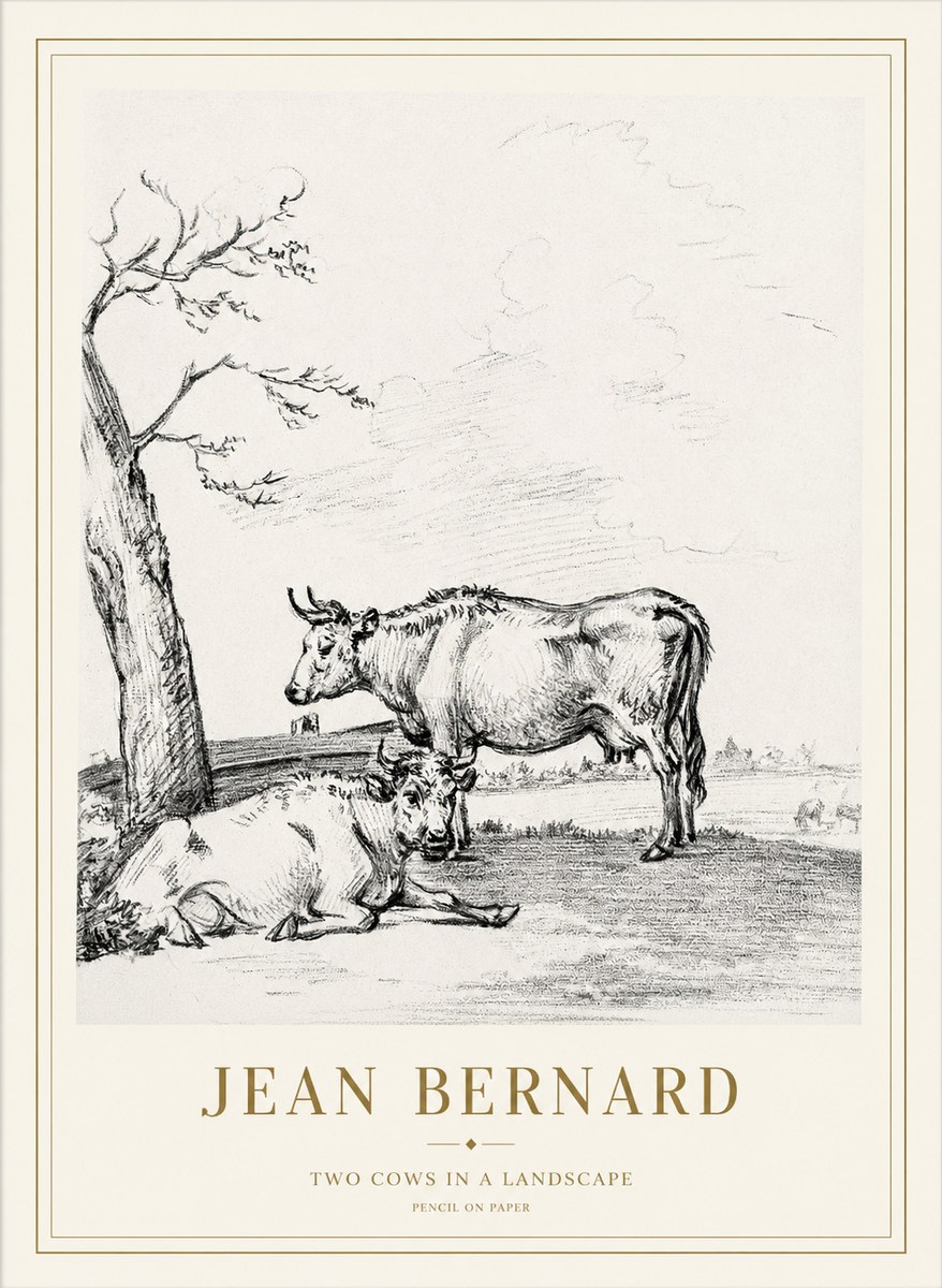 Jean Bernard Two Cows in a Landscape No1 - Affiche