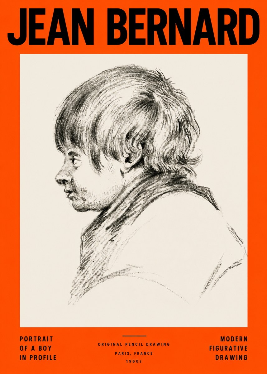 Jean Bernard Portrait Study II No4 - Affiche