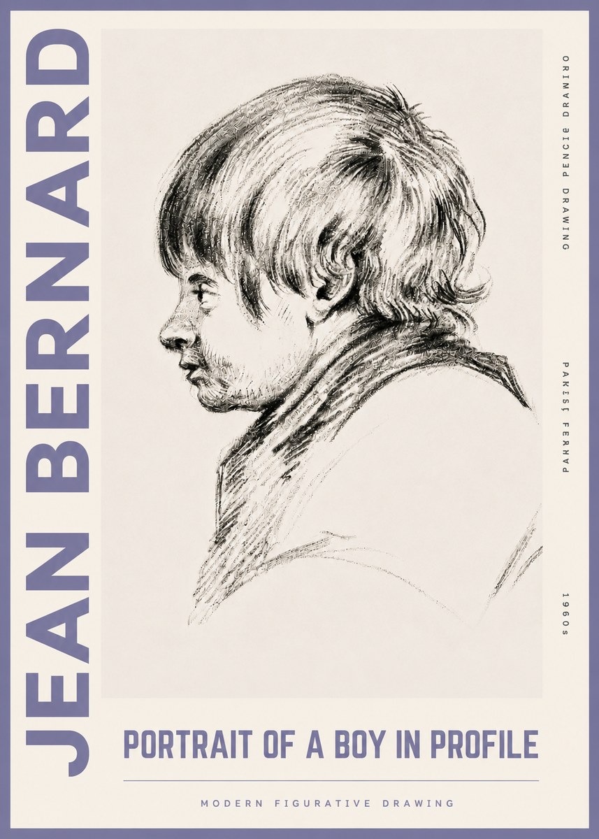 Jean Bernard Portrait Study II No6 - Affiche