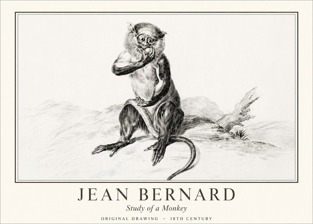 Jean Bernard Study of a Monkey No1 - Affiche