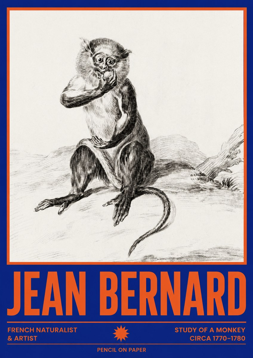Jean Bernard Study of a Monkey No4 - Affiche