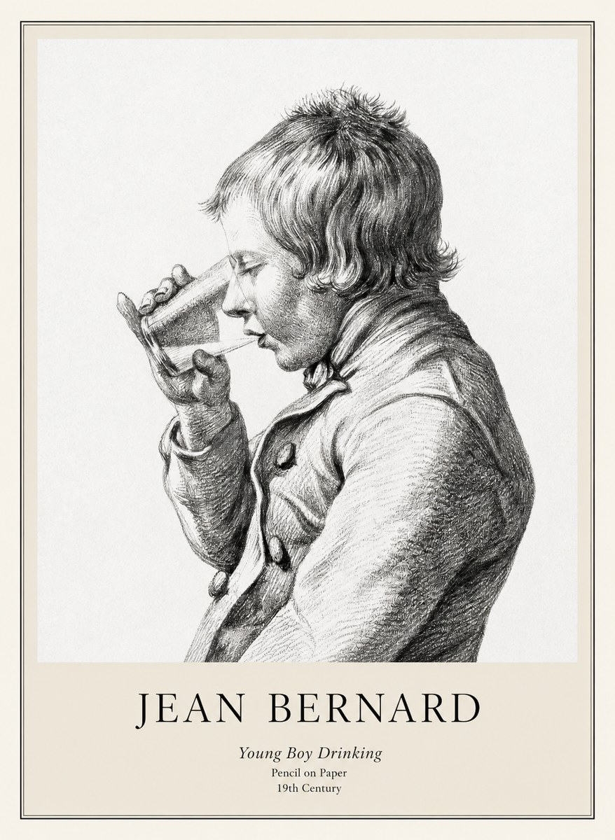 Jean Bernard Young Boy Drinking No1 - Affiche