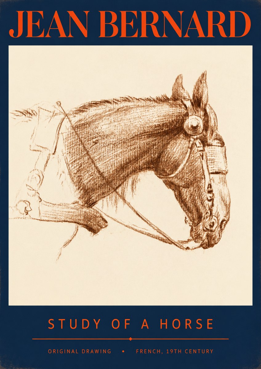 Jean Bernard Equine Study No3 - Affiche
