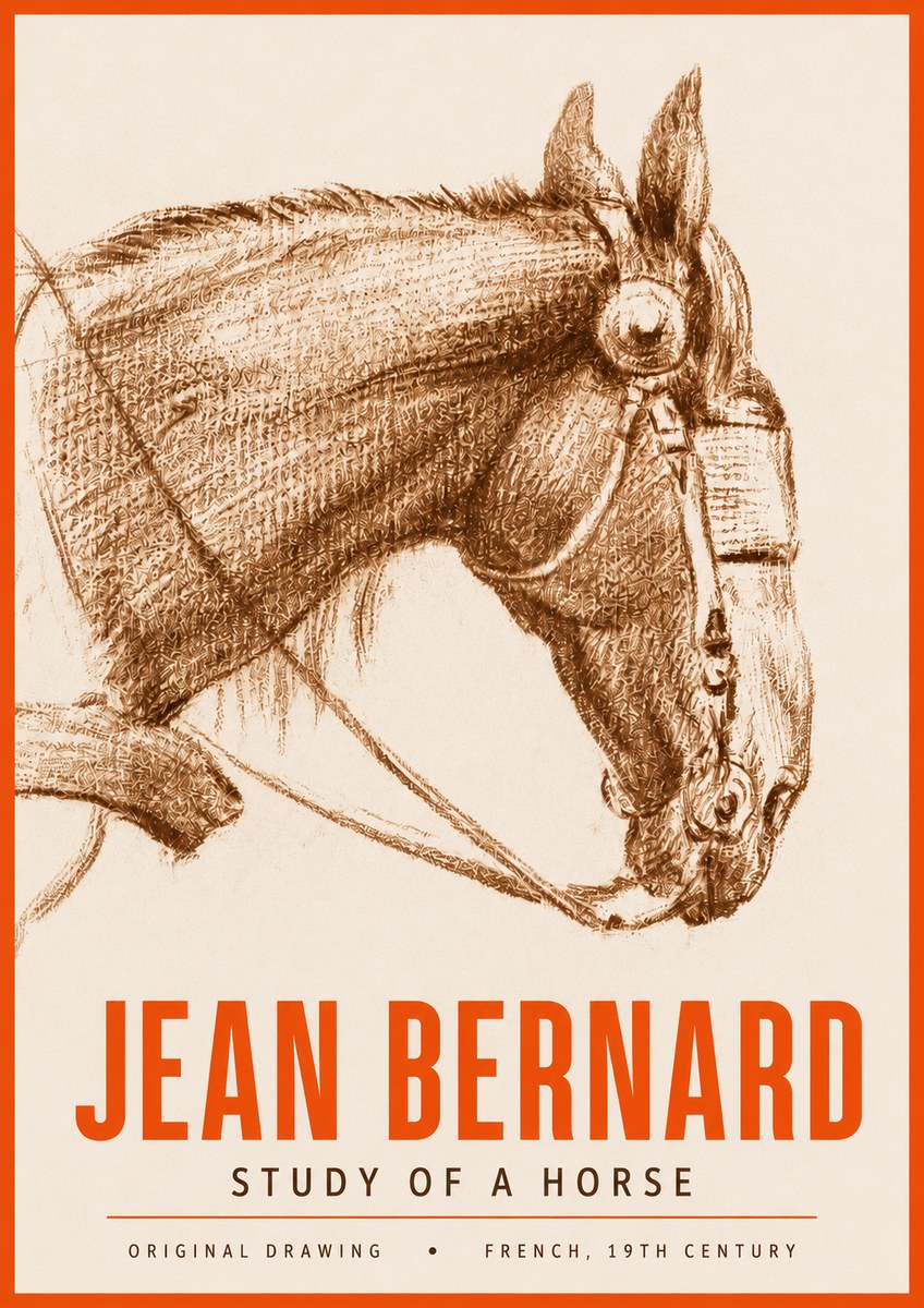 Jean Bernard Equine Study No4 - Affiche