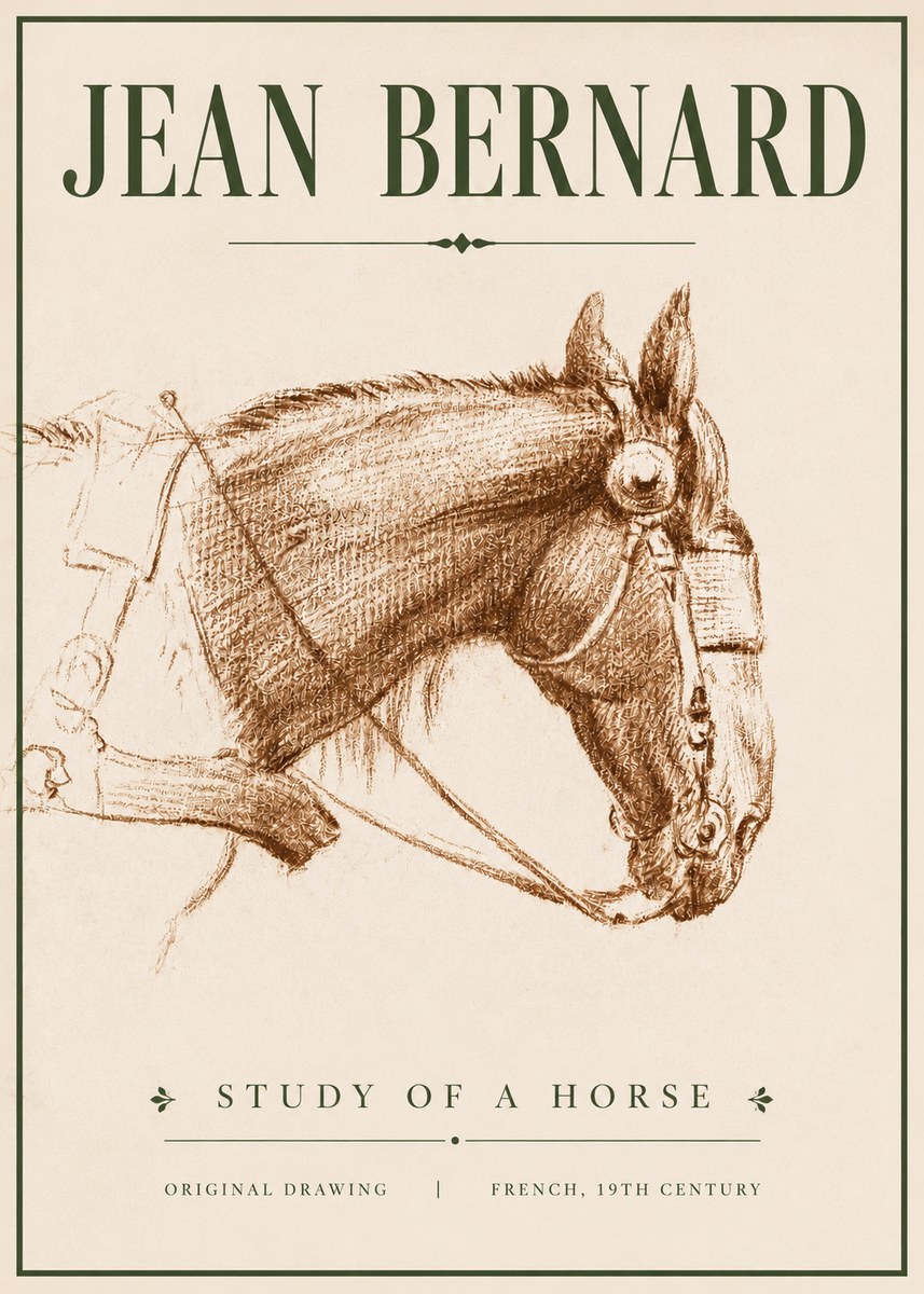 Jean Bernard Equine Study No5 - Affiche