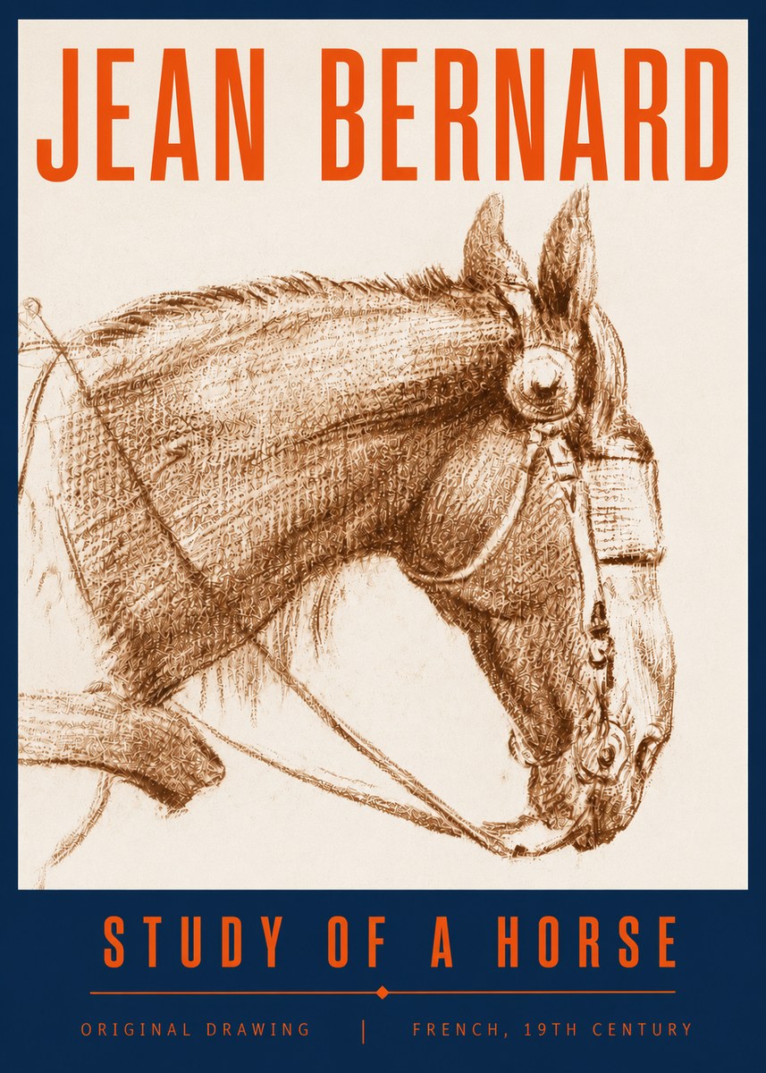 Jean Bernard Equine Study No6 - Affiche