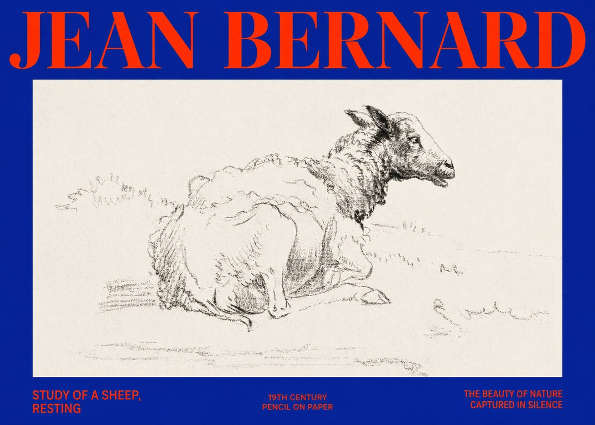 Jean Bernard Sheep Resting No6 - Affiche
