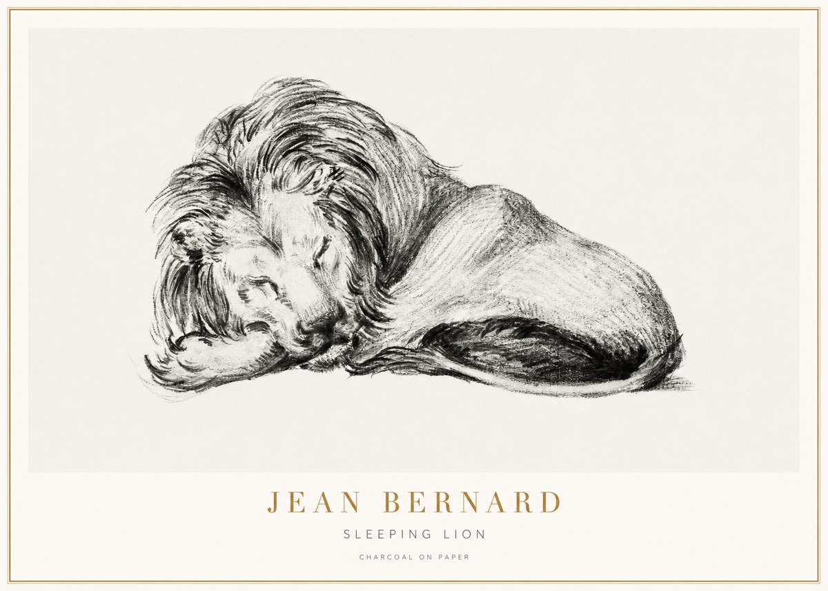 Jean Bernard Sleeping Lion No3 - Affiche