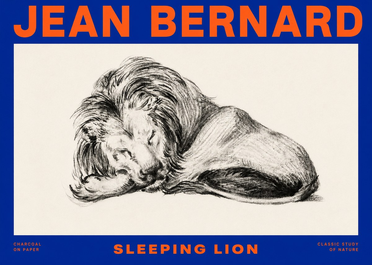 Jean Bernard Sleeping Lion No4 - Affiche