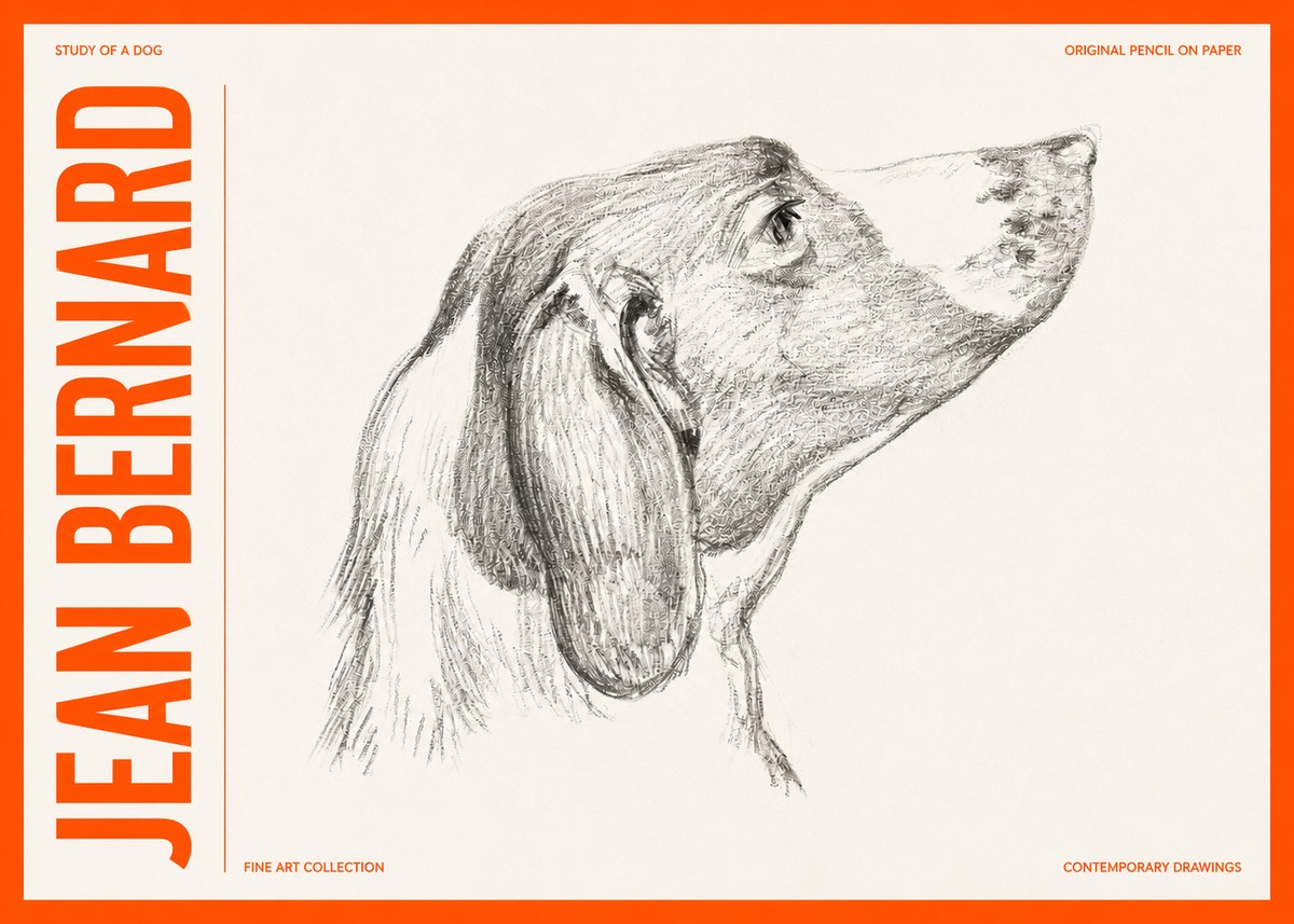 Jean Bernard Study of a Dog I No3 - Affiche