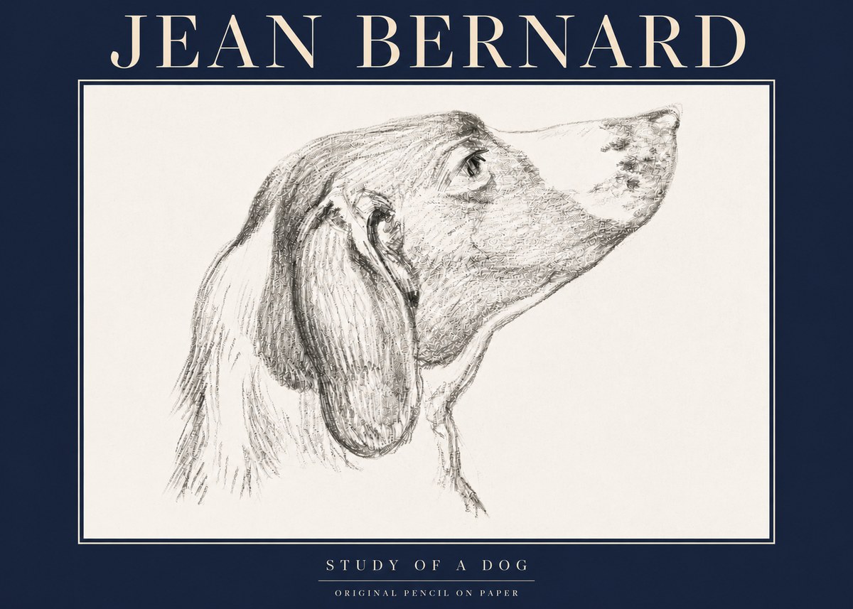 Jean Bernard Study of a Dog I No4 - Affiche