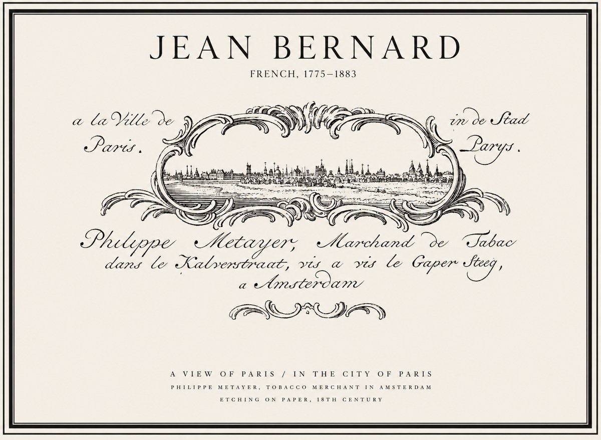 Jean Bernard A View of Paris No1 - Affiche