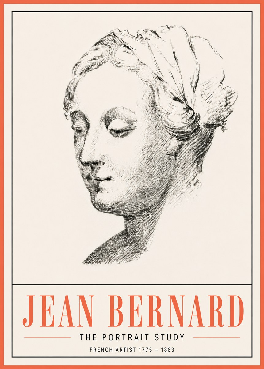 Jean Bernard Study of a Woman No5 - Affiche