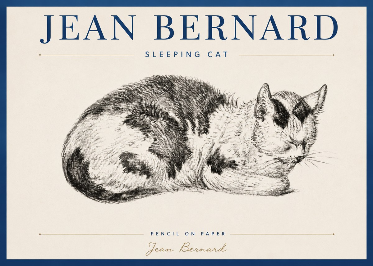 Jean Bernard Sleeping Cat I No3 - Affiche