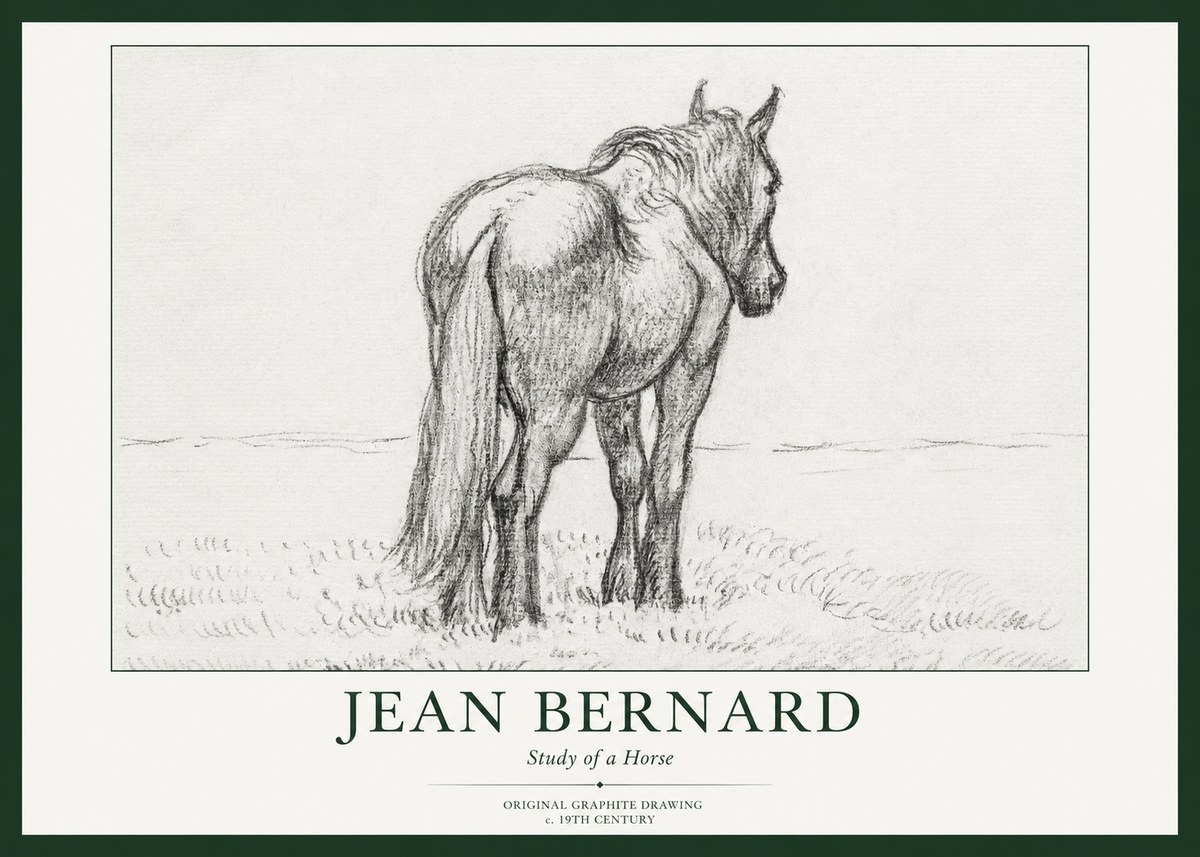 Jean Bernard Study of a Horse II No1 - Affiche