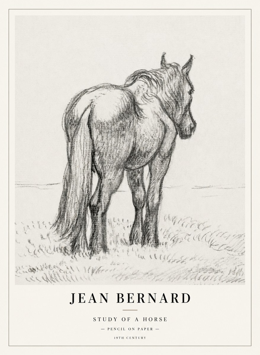 Jean Bernard Study of a Horse II No2 - Affiche