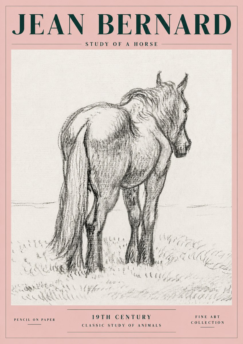 Jean Bernard Study of a Horse II No4 - Affiche