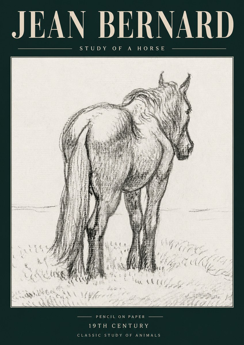 Jean Bernard Study of a Horse II No5 - Affiche