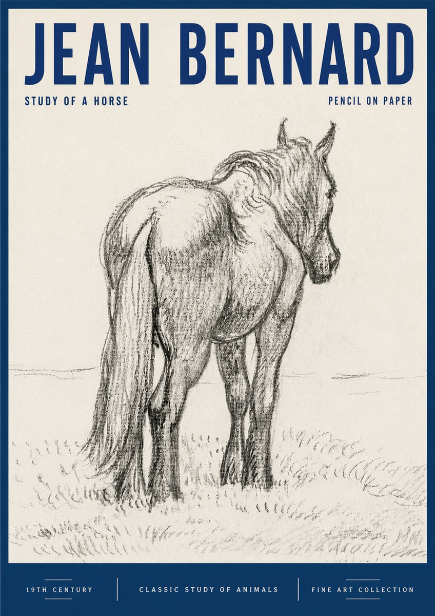 Jean Bernard Study of a Horse II No6 - Affiche