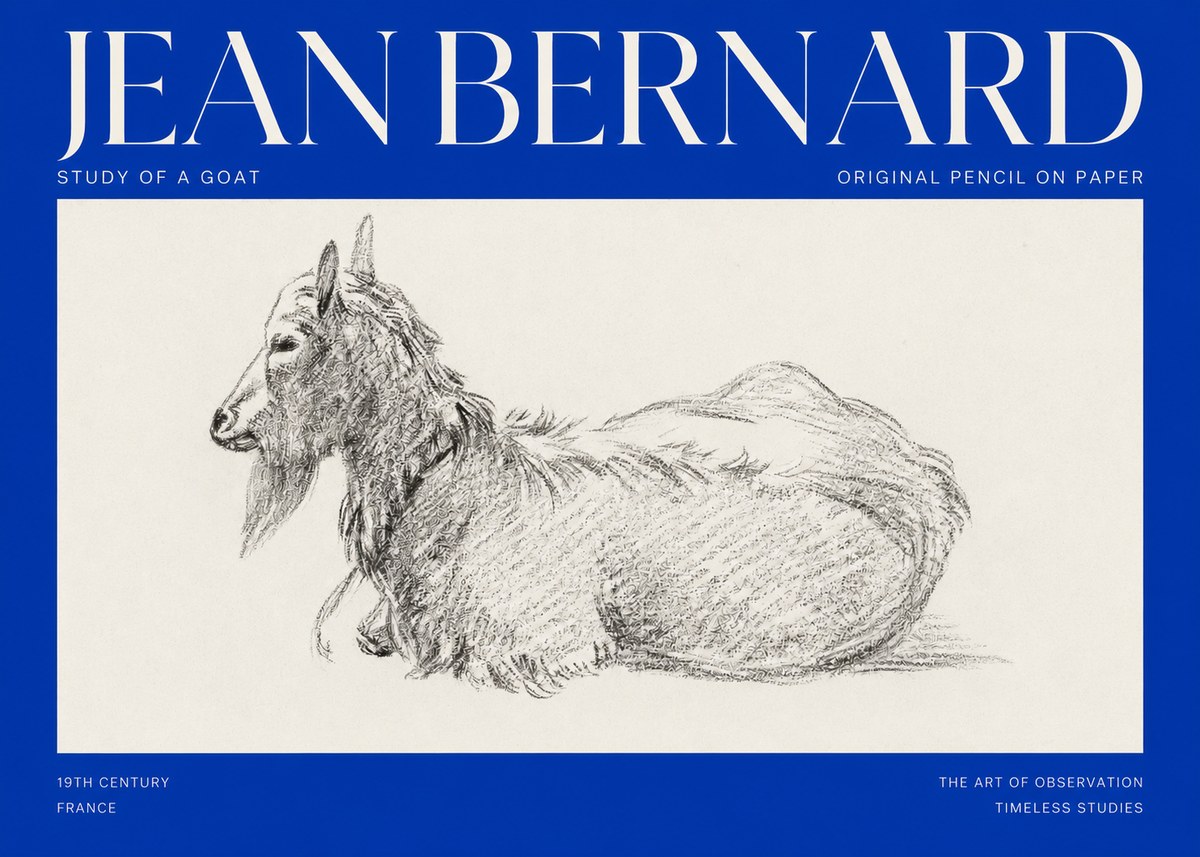 Jean Bernard Study of a Goat I No2 - Affiche