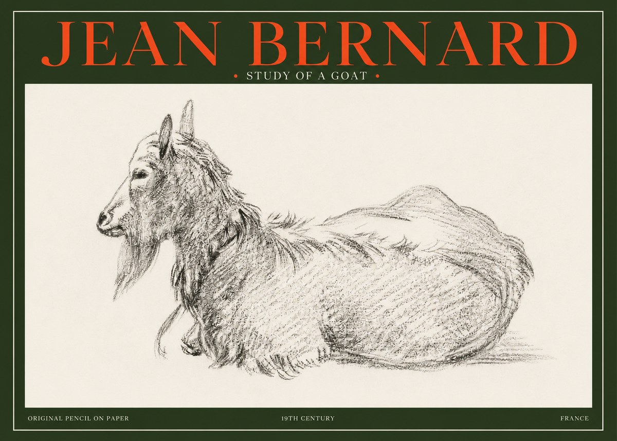 Jean Bernard Study of a Goat I No3 - Affiche