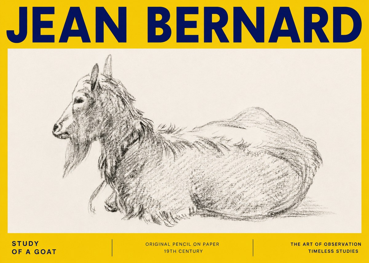 Jean Bernard Study of a Goat I No4 - Affiche