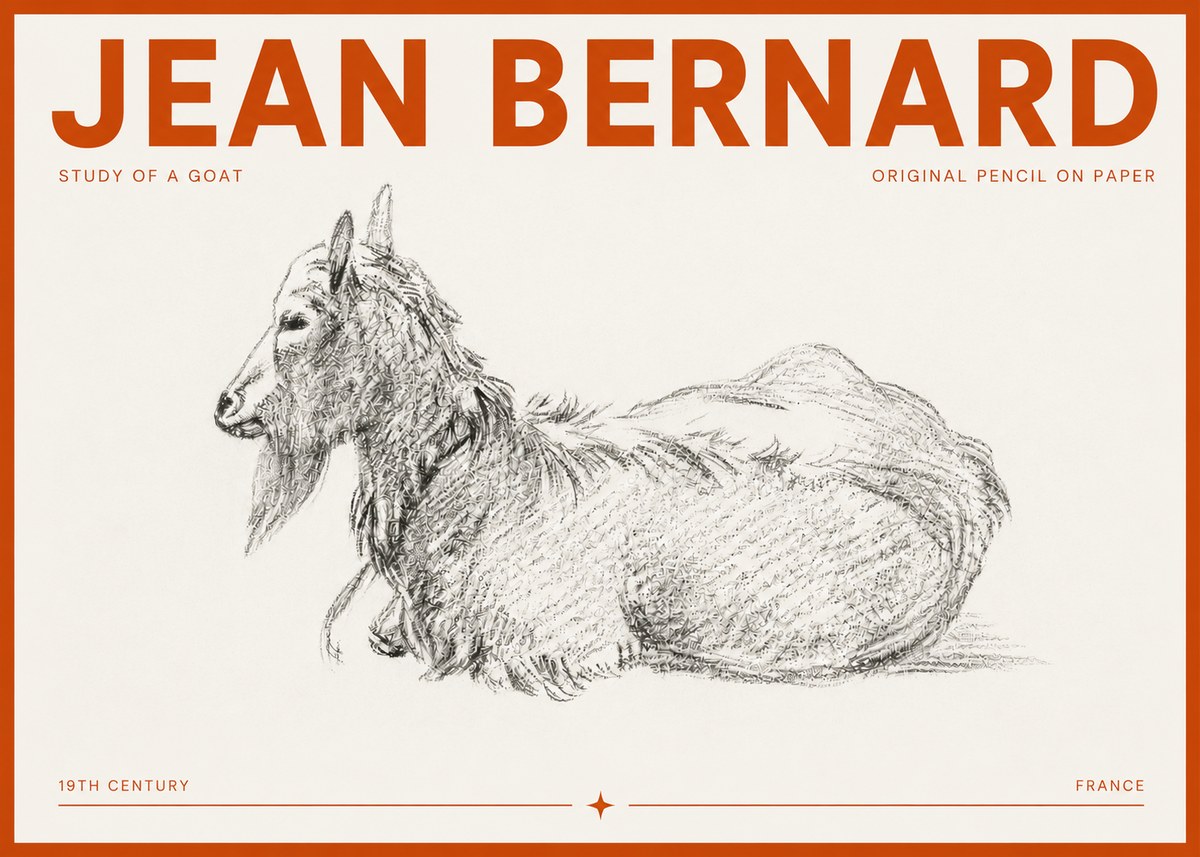 Jean Bernard Study of a Goat I No5 - Affiche
