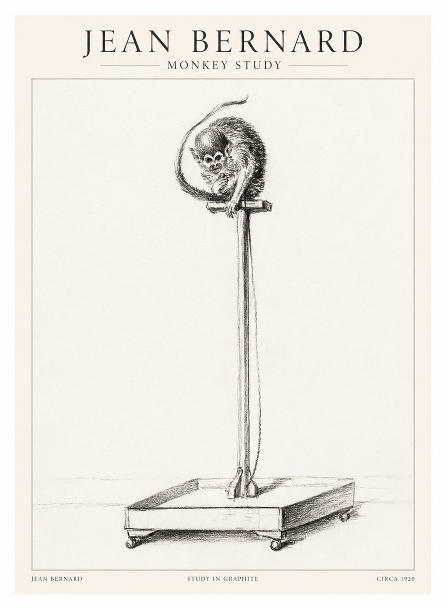 Jean Bernard Monkey Study No1 - Affiche