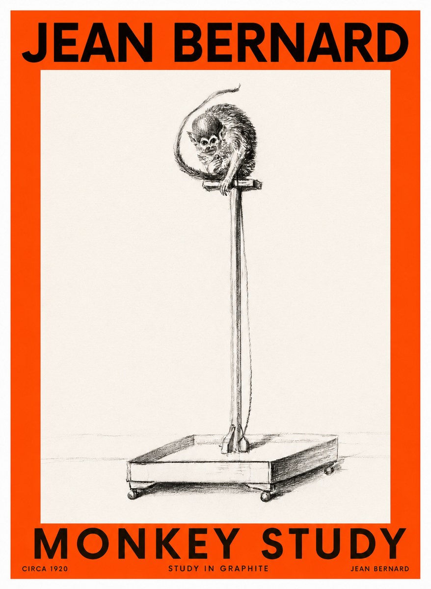 Jean Bernard Monkey Study No2 - Affiche