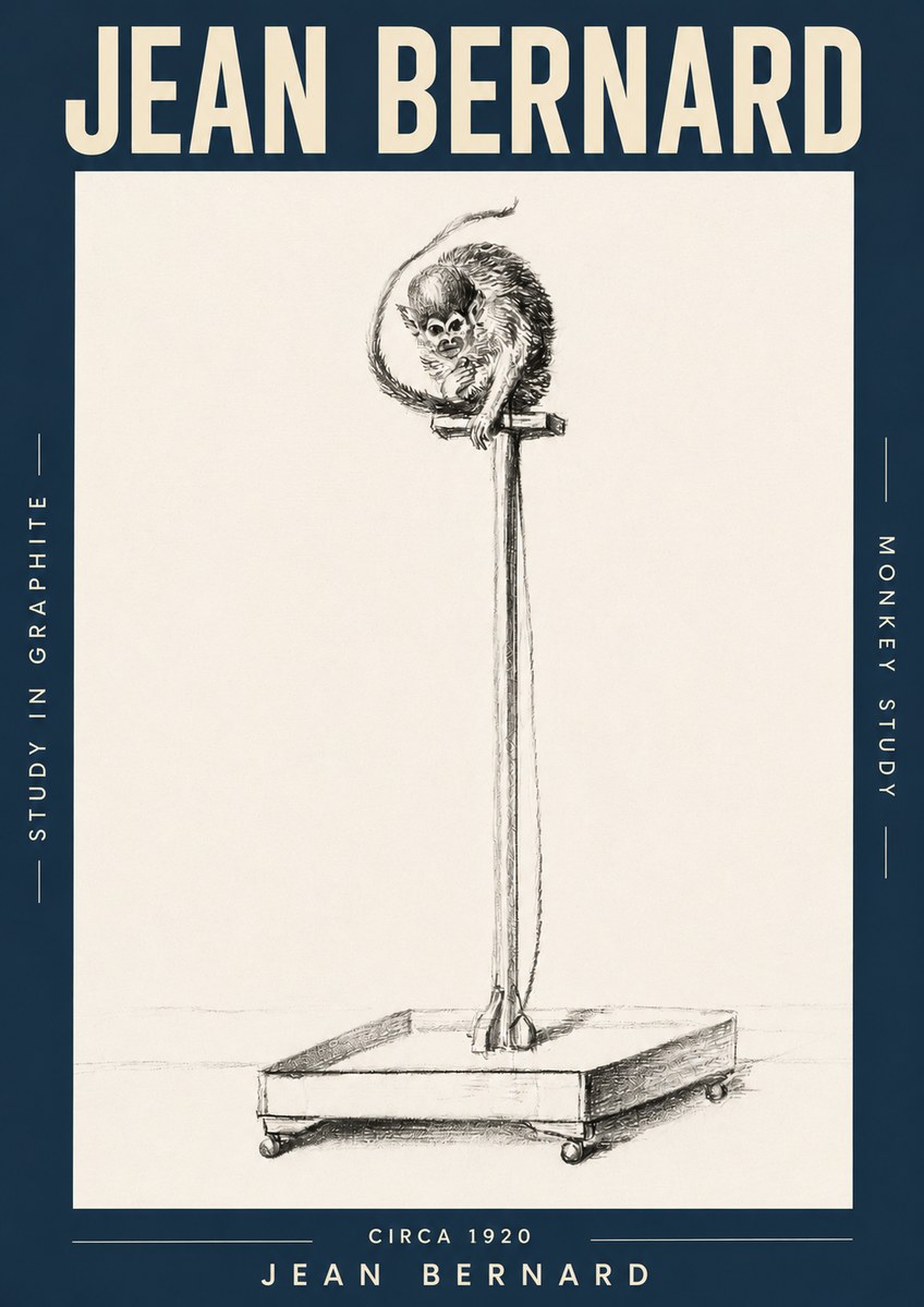 Jean Bernard Monkey Study No3 - Affiche
