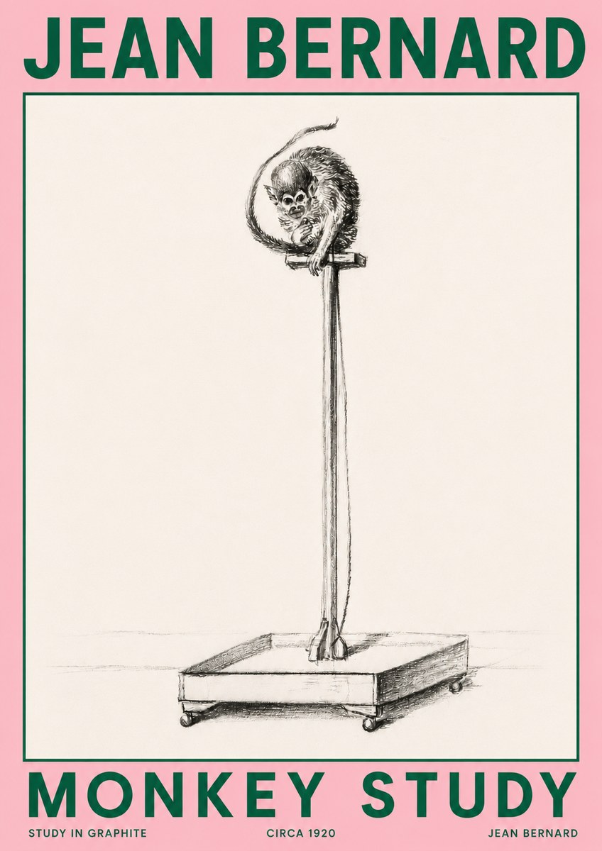 Jean Bernard Monkey Study No4 - Affiche