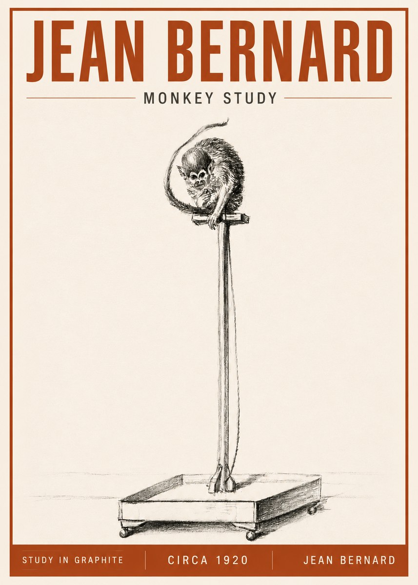 Jean Bernard Monkey Study No5 - Affiche