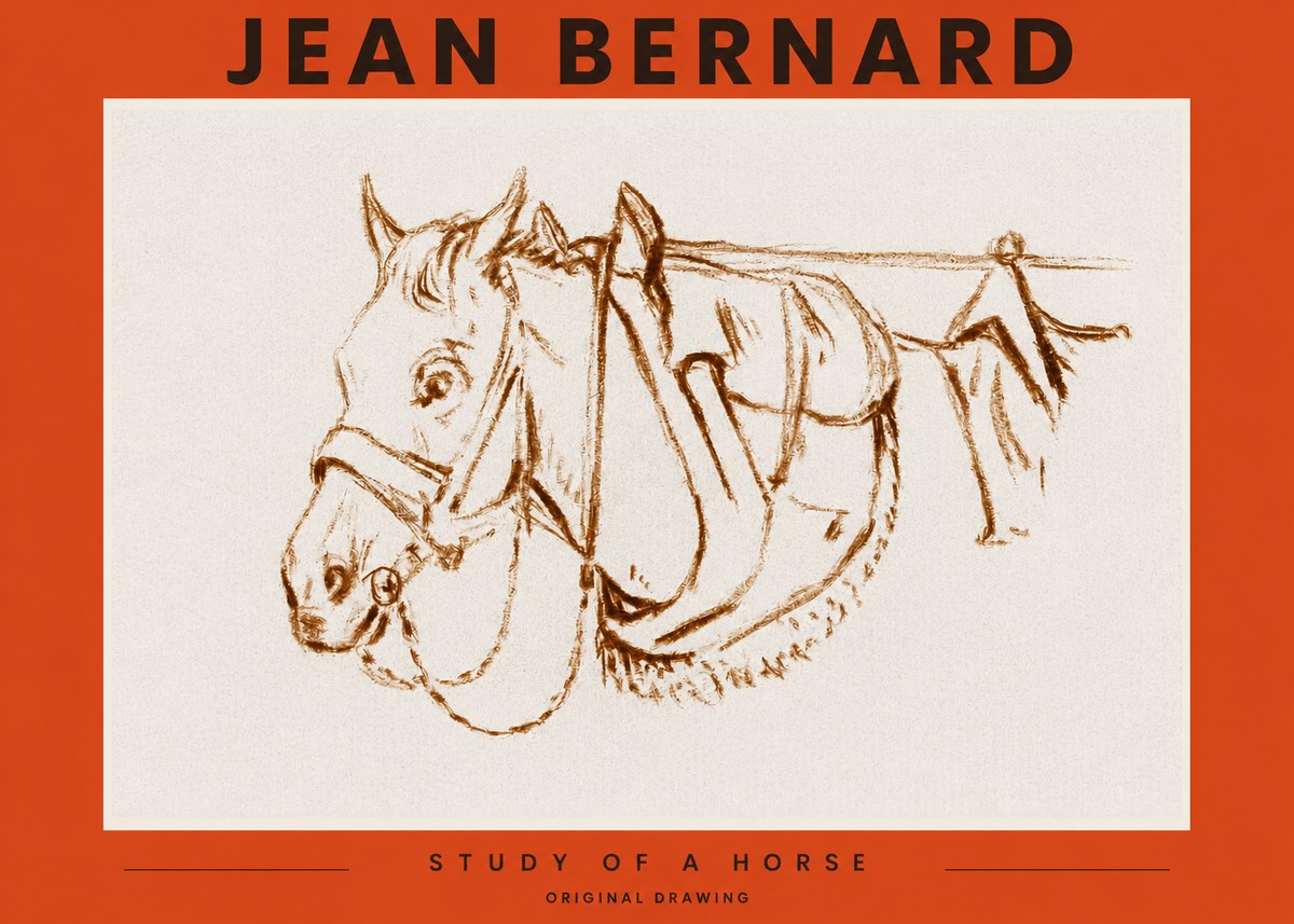 Jean Bernard Study of a Horse III No3 - Affiche