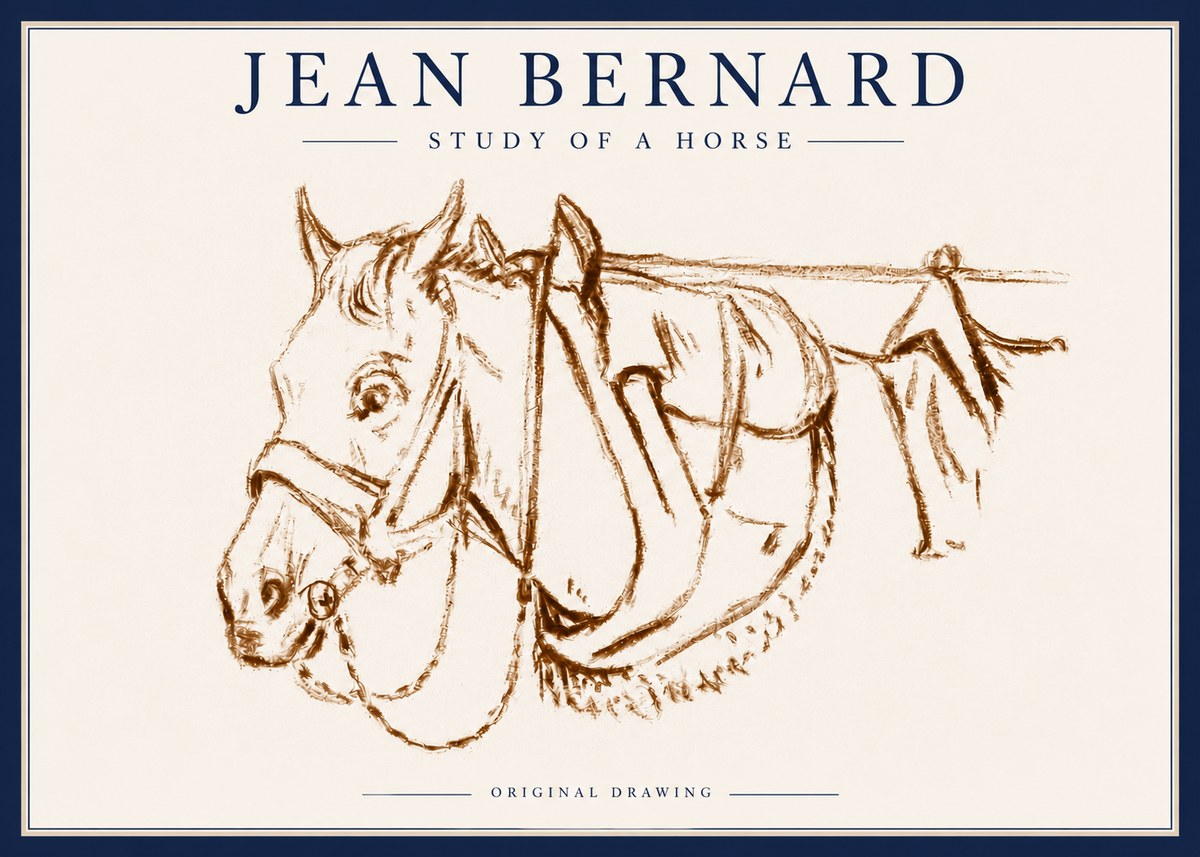 Jean Bernard Study of a Horse III No6 - Affiche