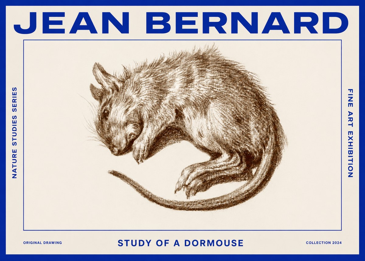 Jean Bernard Study of a Dormouse No2 - Affiche