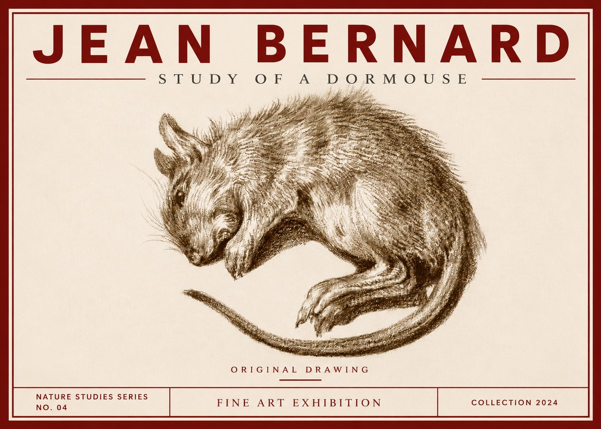 Jean Bernard Study of a Dormouse No4 - Affiche