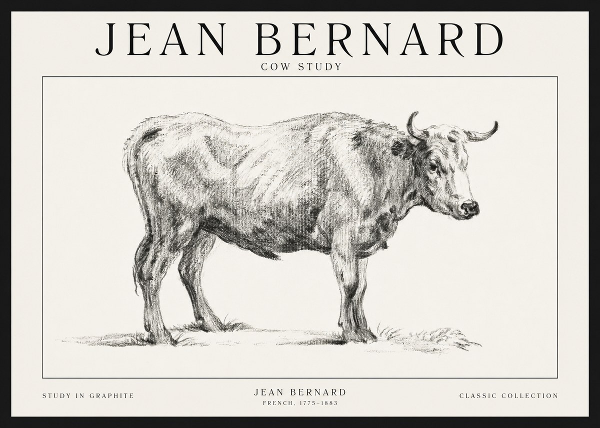 Jean Bernard Cow Study No1 - Affiche