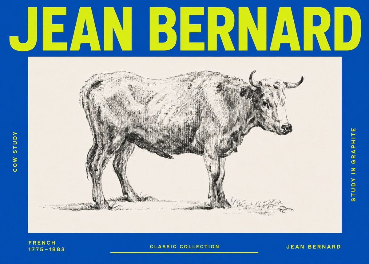 Jean Bernard Cow Study No3 - Affiche