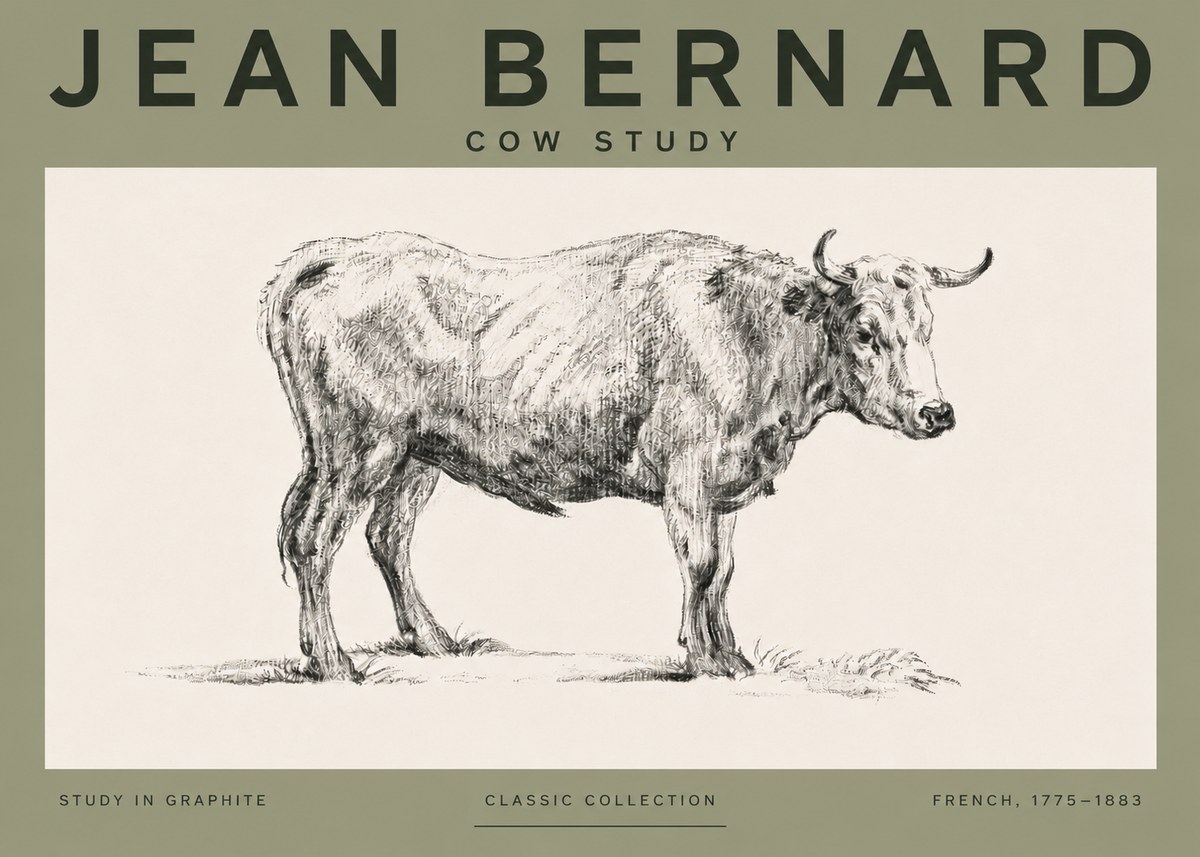 Jean Bernard Cow Study No4 - Affiche