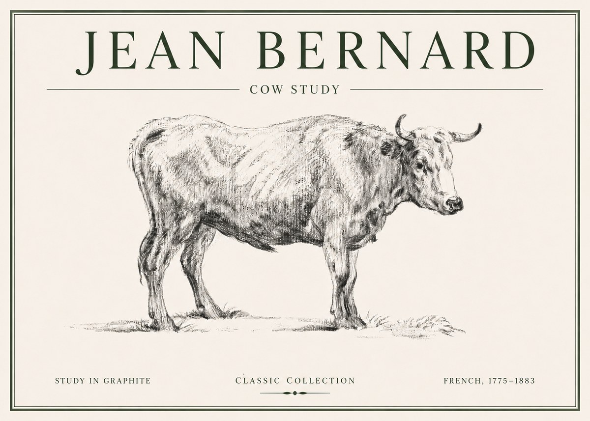 Jean Bernard Cow Study No6 - Affiche