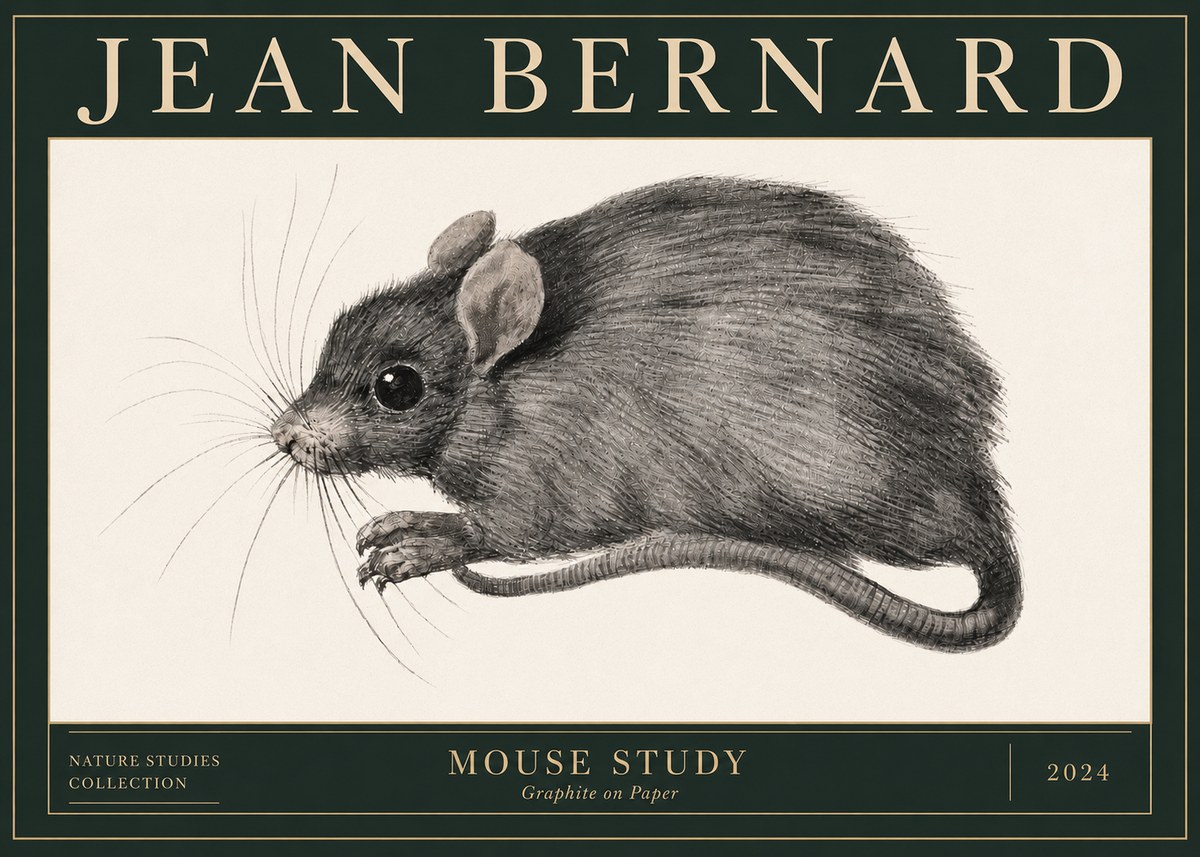 Jean Bernard Mouse Study No4 - Affiche