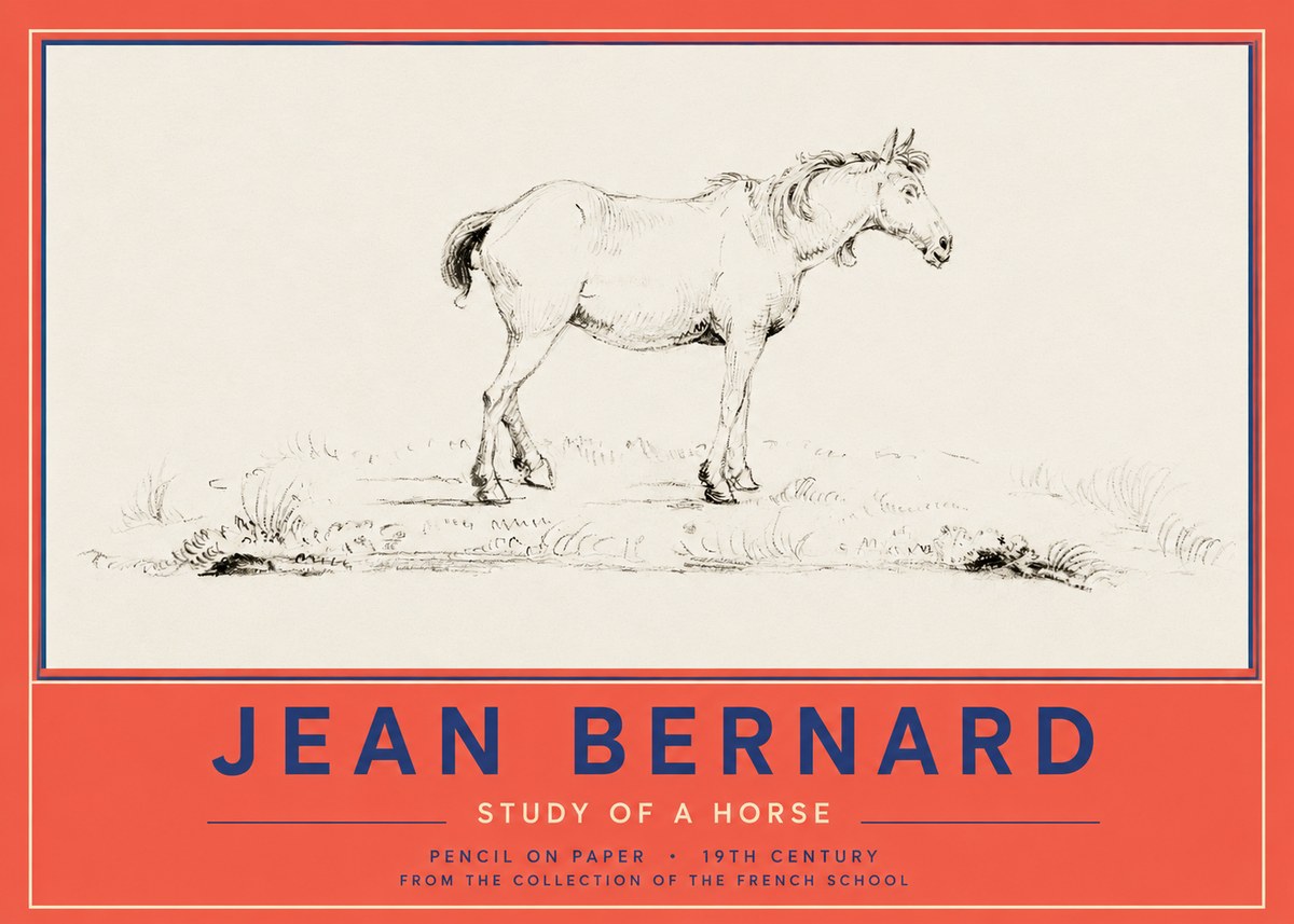 Jean Bernard Study of a Horse IV No2 - Affiche
