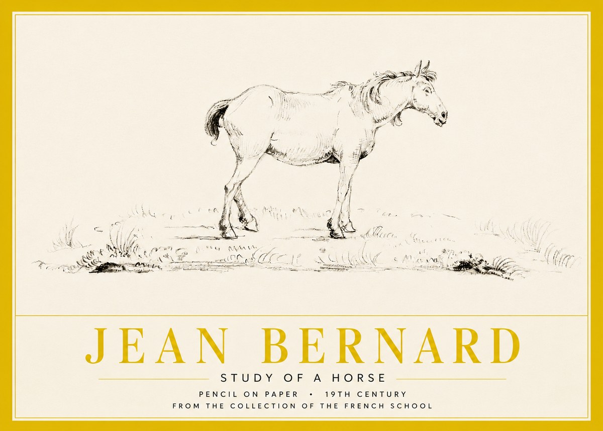 Jean Bernard Study of a Horse IV No3 - Affiche