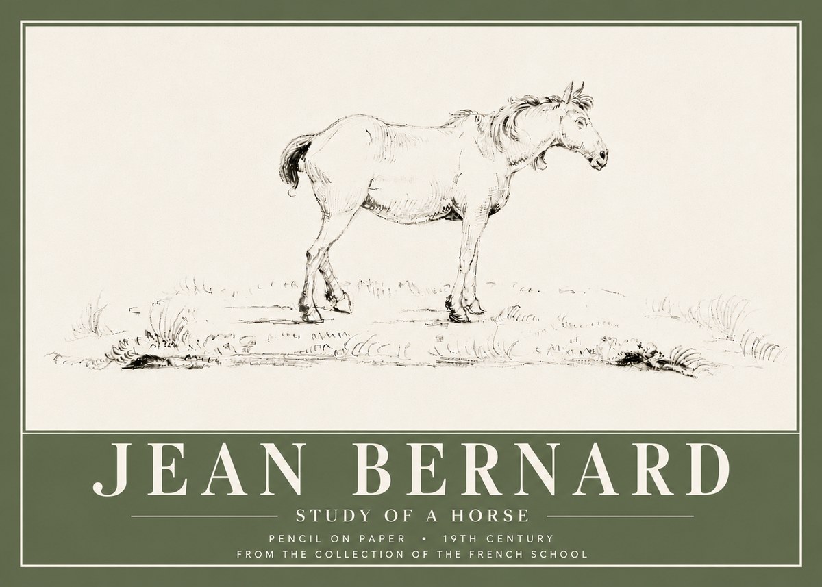 Jean Bernard Study of a Horse IV No6 - Affiche