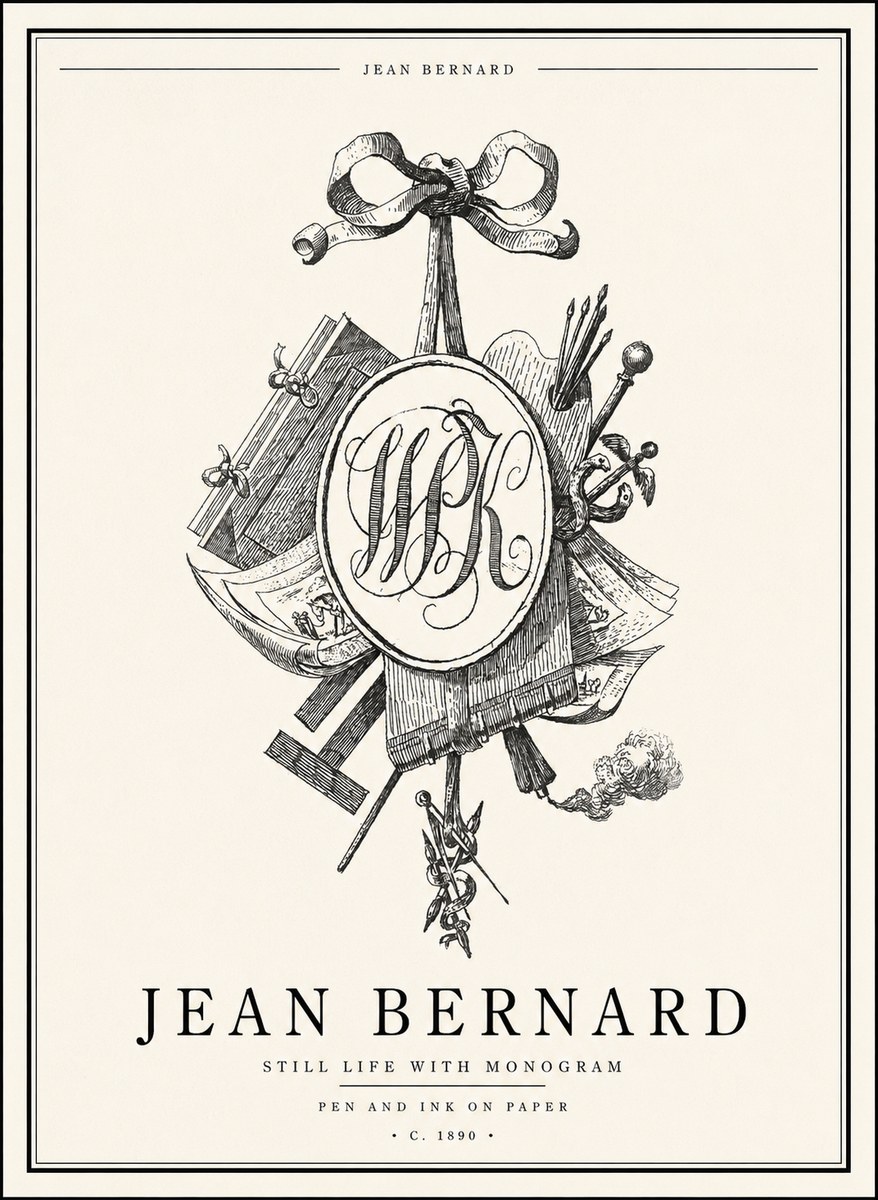 Jean Bernard Still Life with Monogram No1 - Affiche
