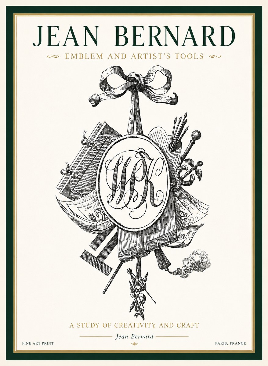 Jean Bernard Still Life with Monogram No2 - Affiche