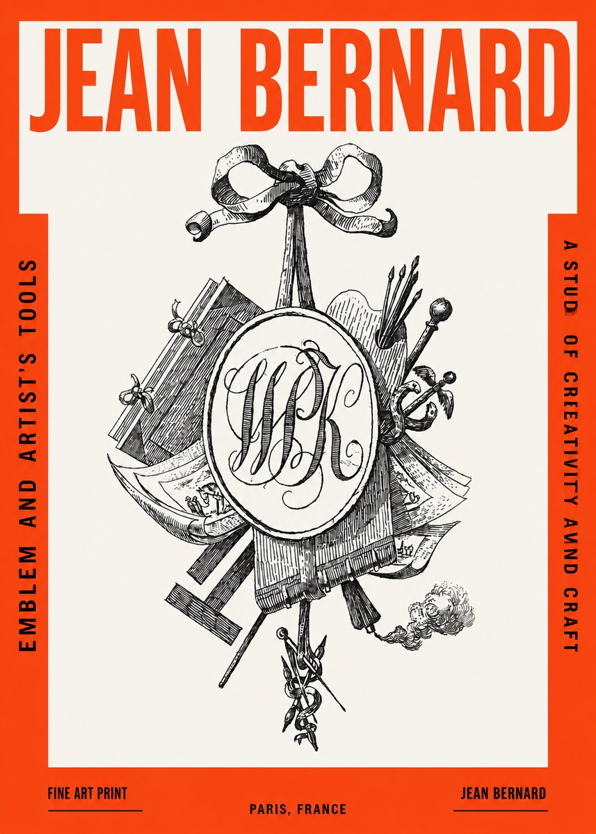 Jean Bernard Still Life with Monogram No3 - Affiche