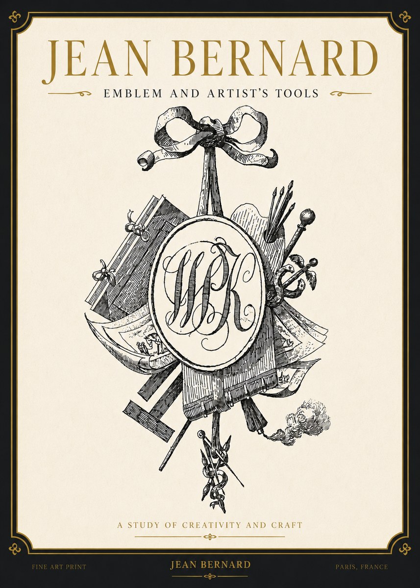 Jean Bernard Still Life with Monogram No4 - Affiche