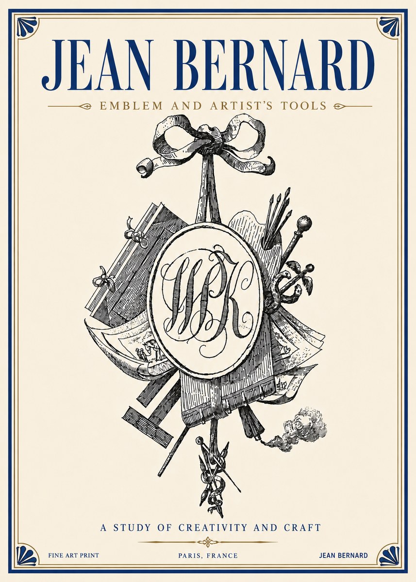 Jean Bernard Still Life with Monogram No6 - Affiche