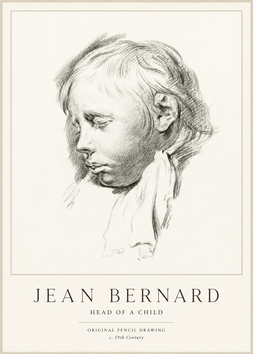 Jean Bernard Head of a Child No1 - Affiche